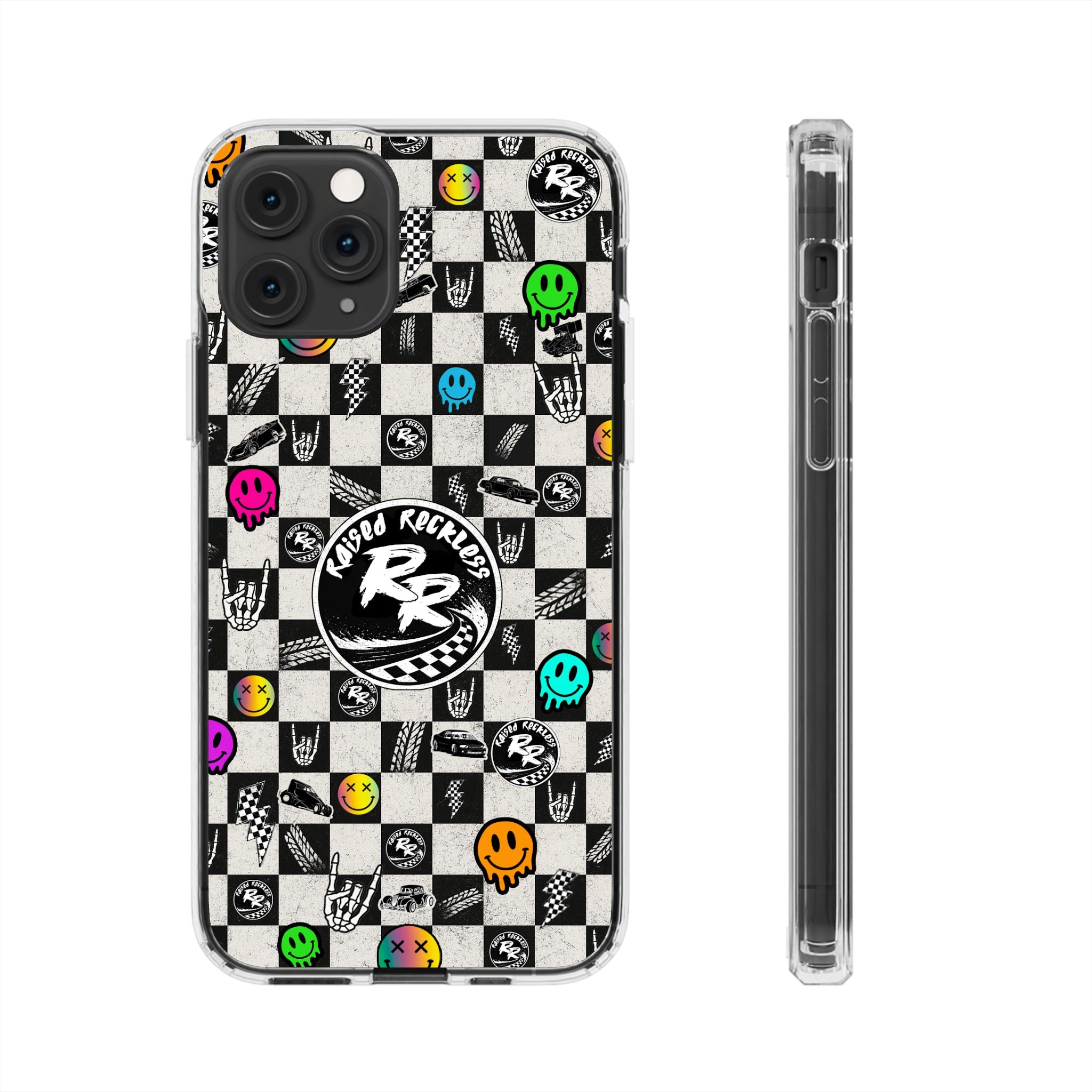 Raised Reckless Checkered Print Phone Case