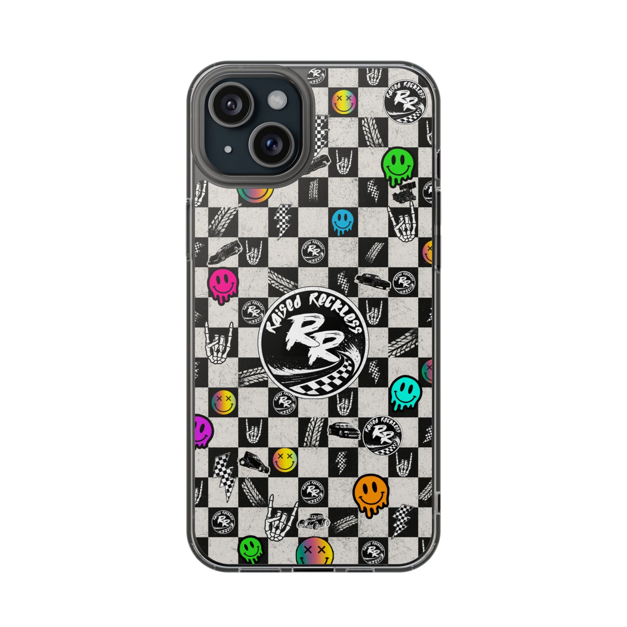 Raised Reckless Checkered Print Phone Case