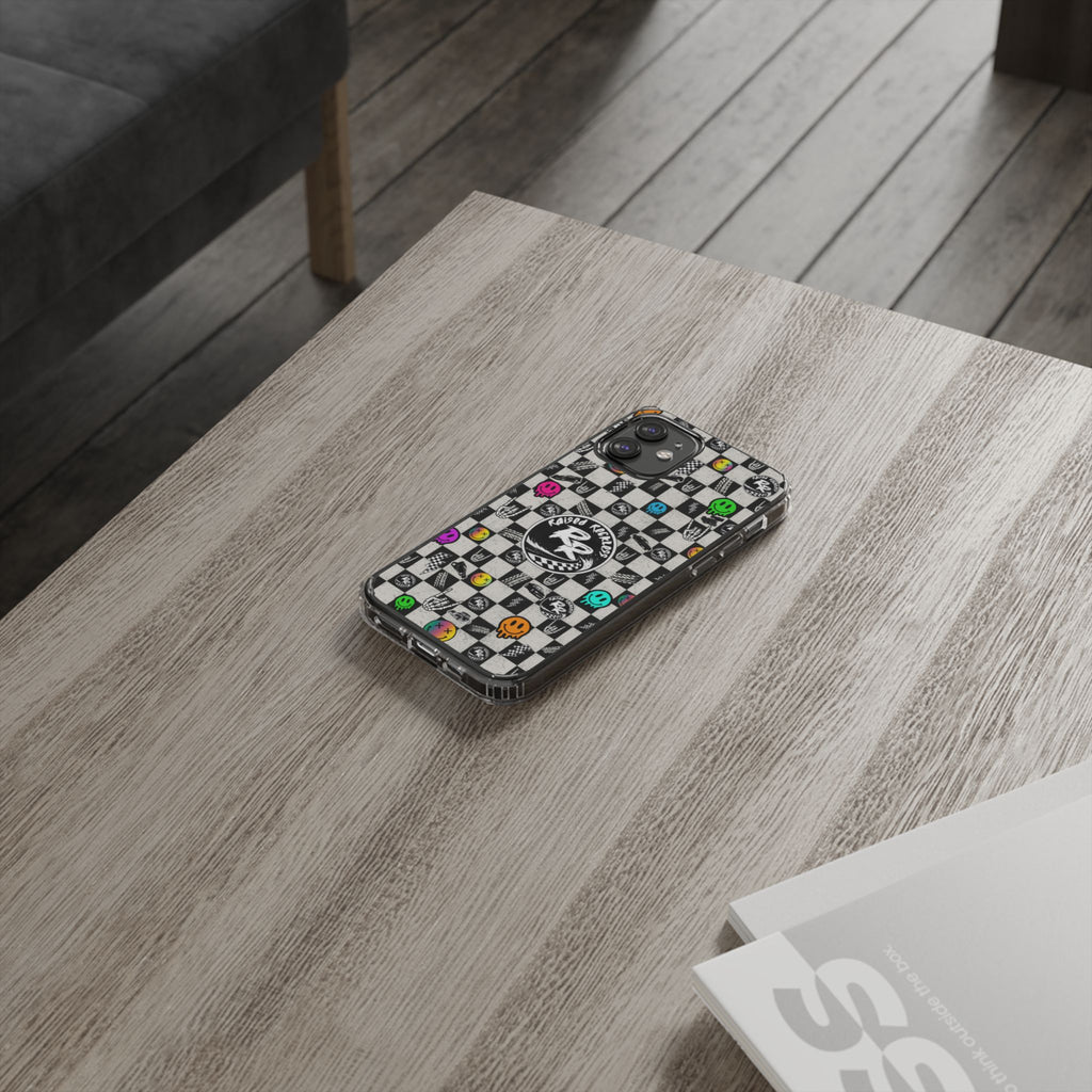 Raised Reckless Checkered Print Phone Case
