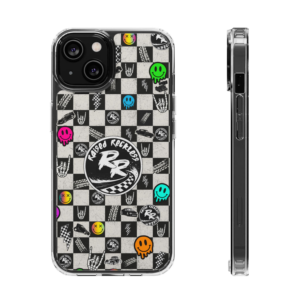 Raised Reckless Checkered Print Phone Case