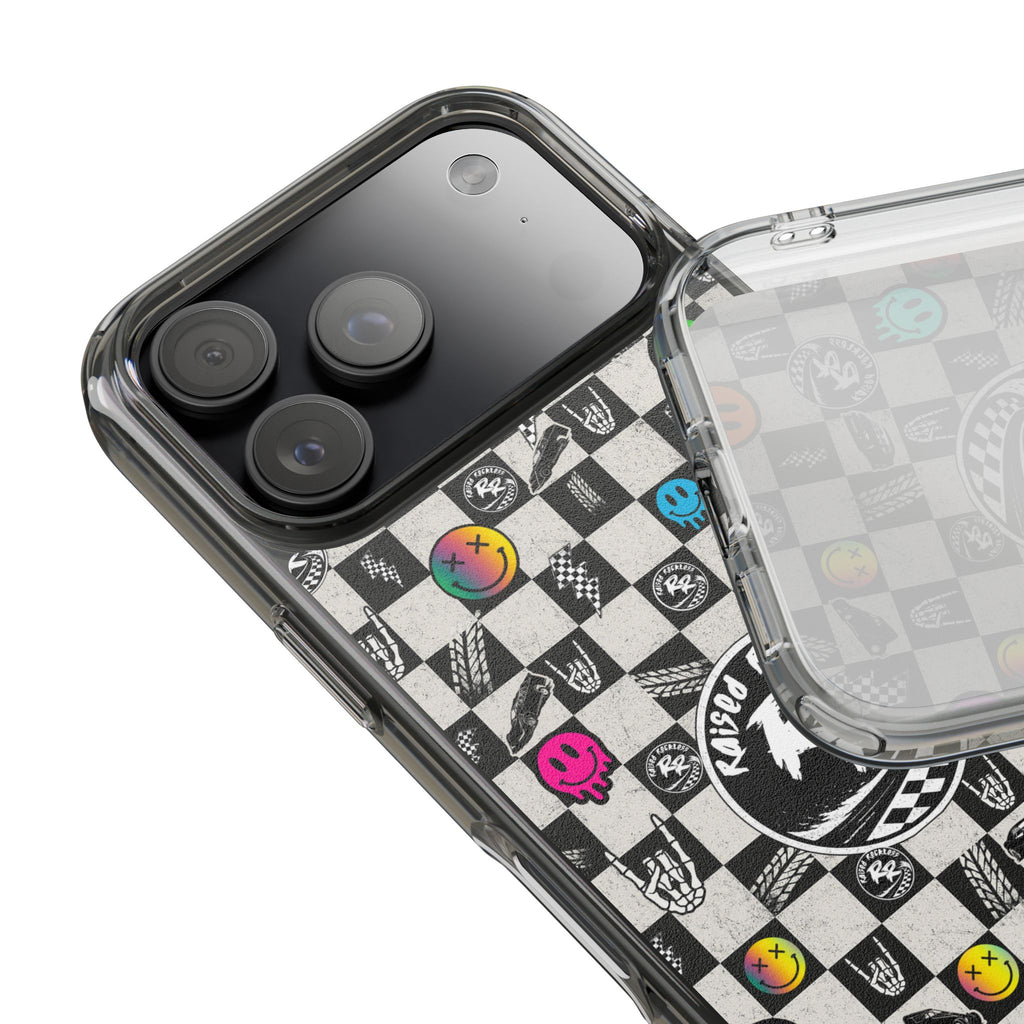 Raised Reckless Checkered Print Phone Case