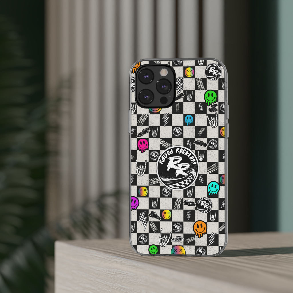 Raised Reckless Checkered Print Phone Case