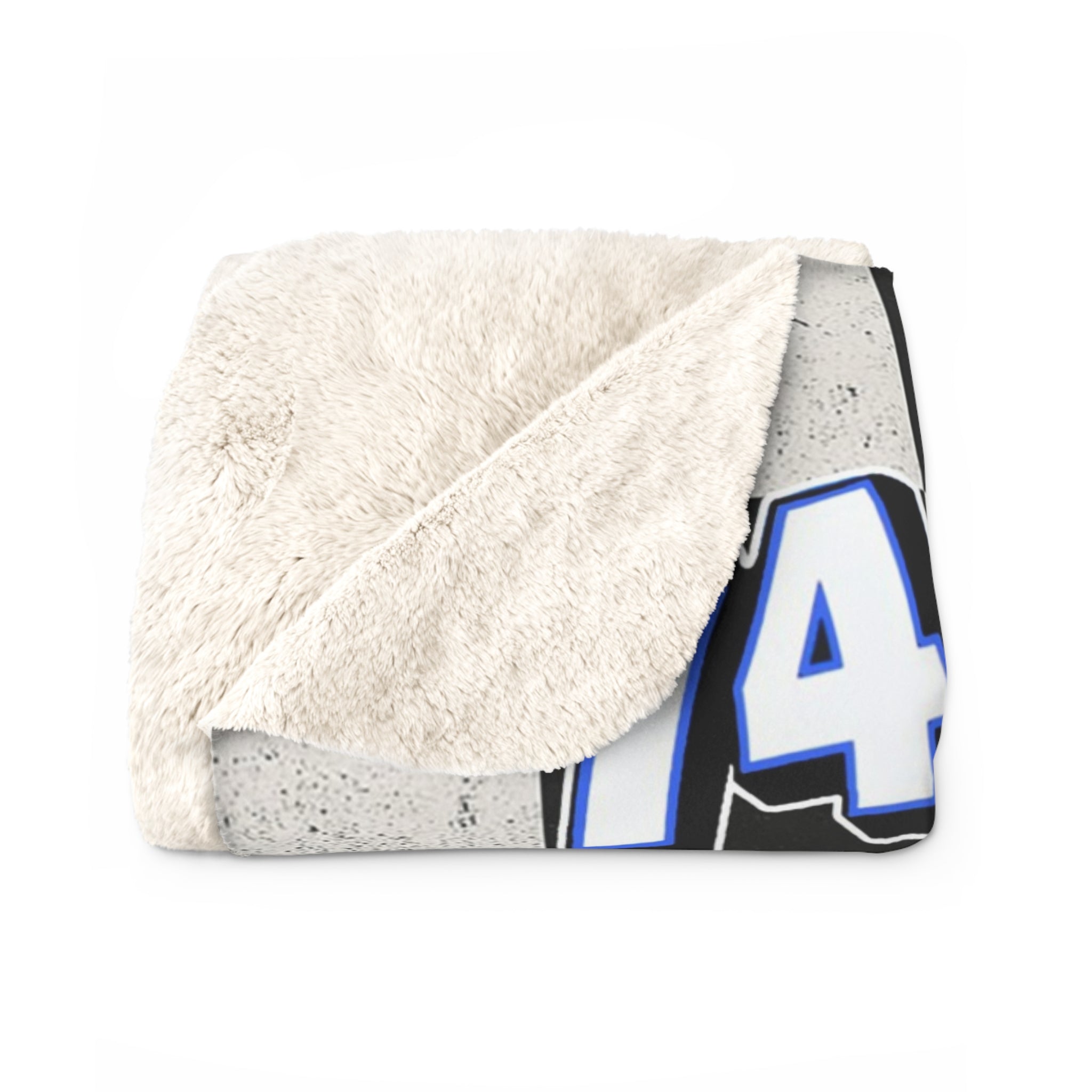 Race Car Number 74 Sherpa Fleece Blanket – Cozy Motorsports Throw with Checkered Flag Design