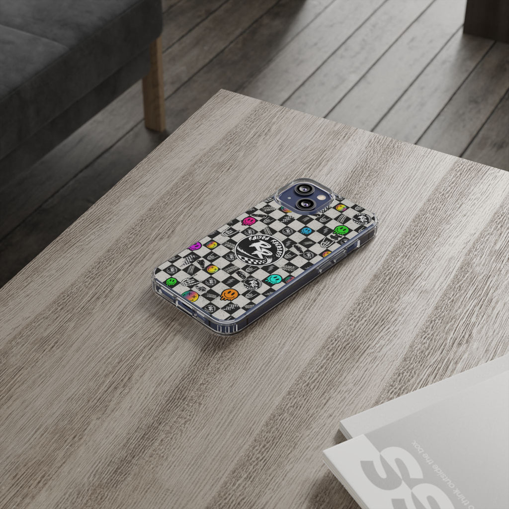 Raised Reckless Checkered Print Phone Case