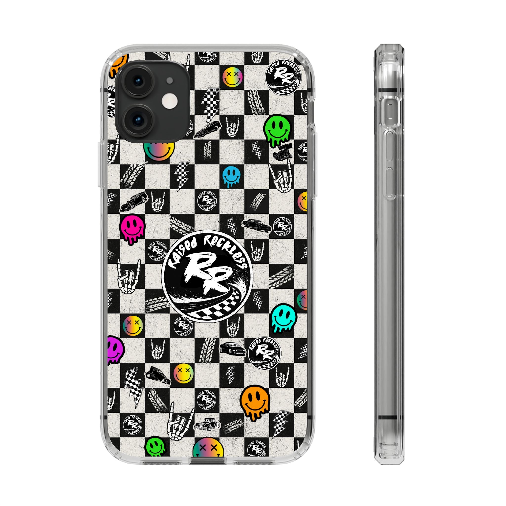 Raised Reckless Checkered Print Phone Case
