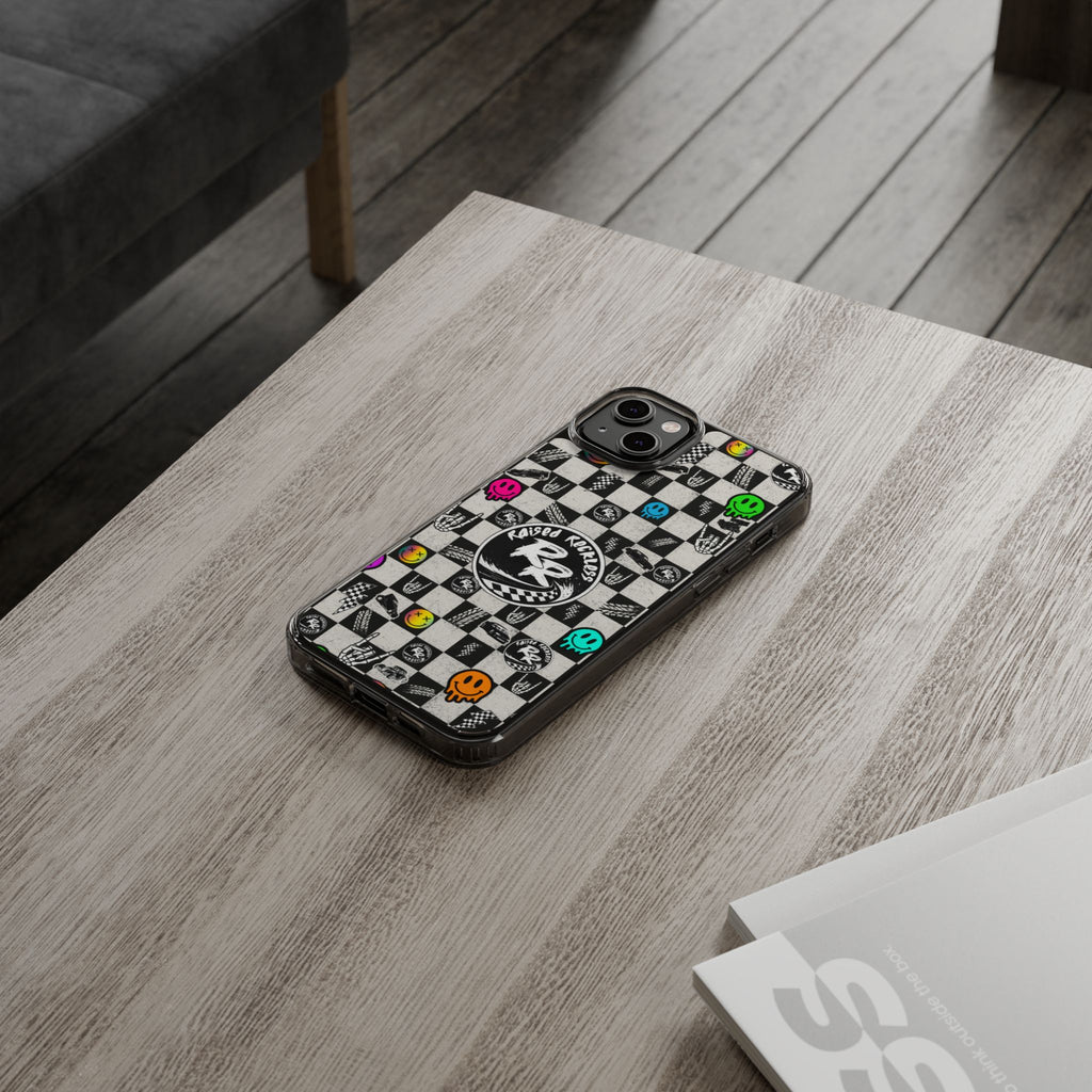 Raised Reckless Checkered Print Phone Case