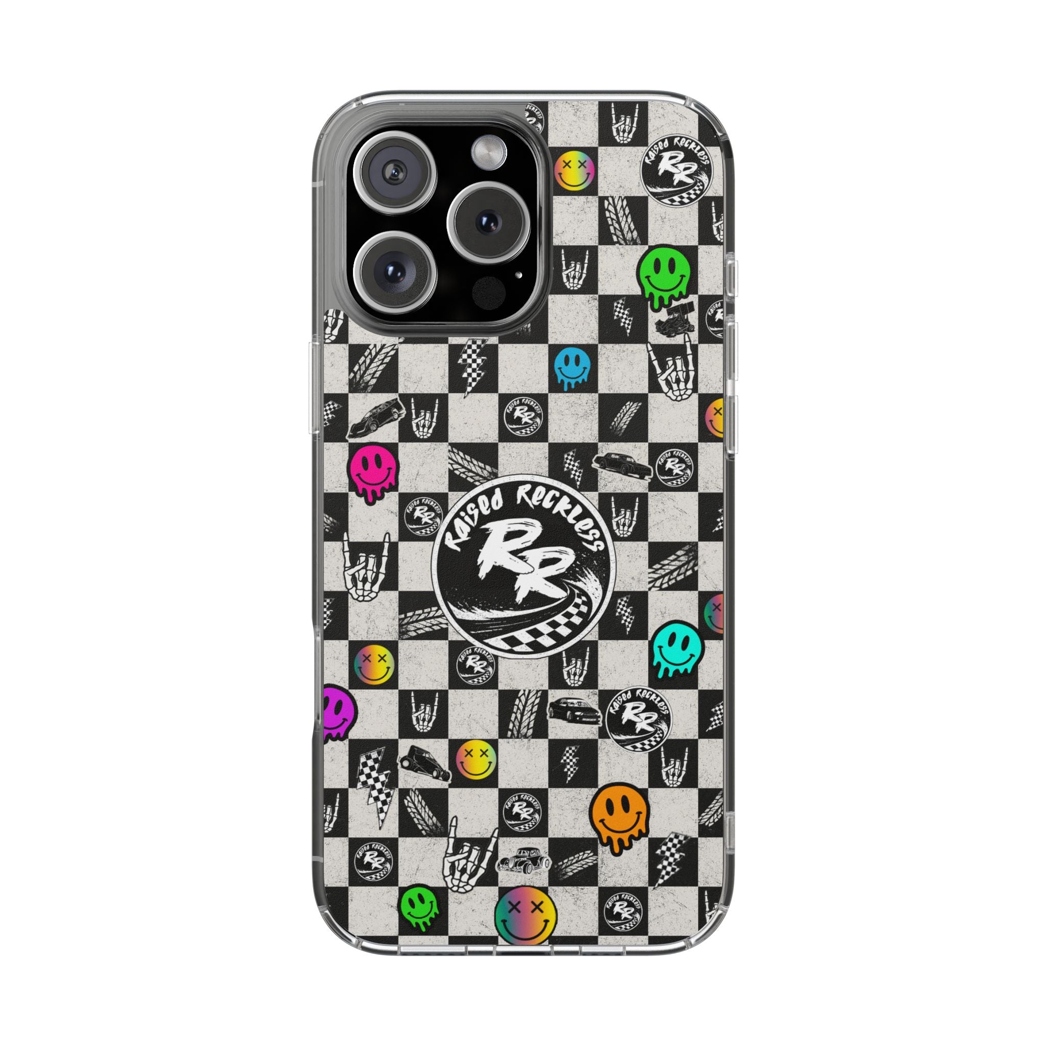 Raised Reckless Checkered Print Phone Case