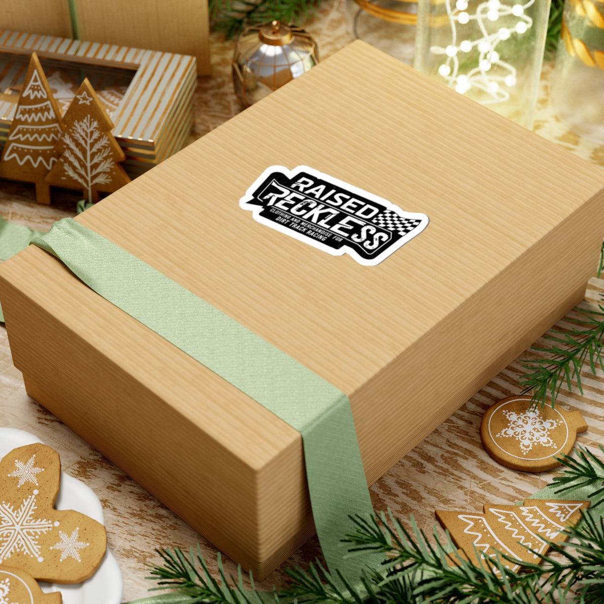 Raised Reckless Racing Kiss-Cut Stickers - Perfect for Dirt Track Racing Fans, Laptop Decor, Car Stickers, Gift for Racing Enthusiasts