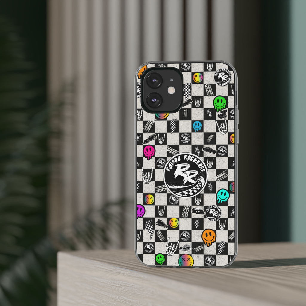 Raised Reckless Checkered Print Phone Case