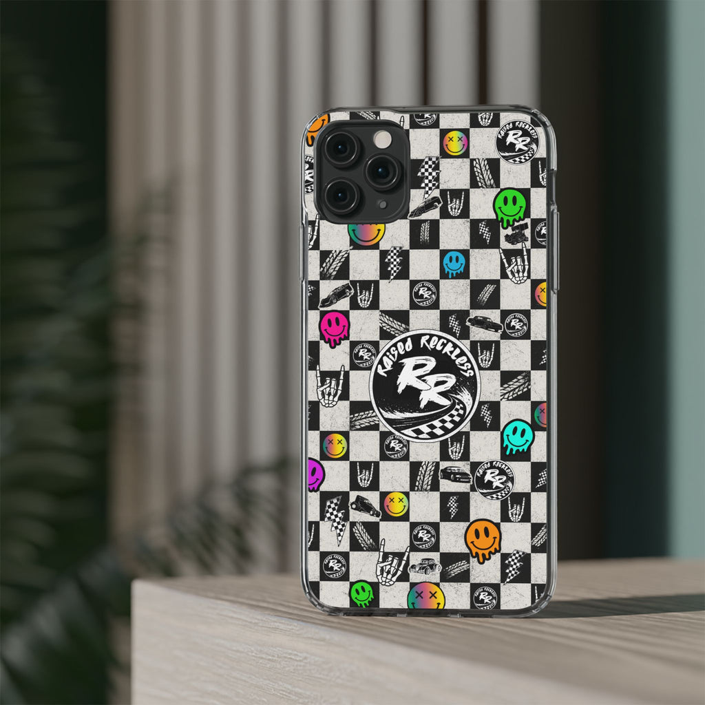 Raised Reckless Checkered Print Phone Case