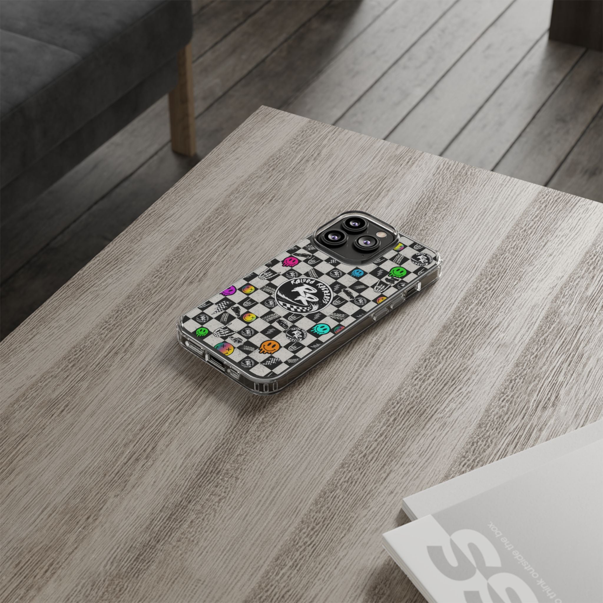 Raised Reckless Checkered Print Phone Case