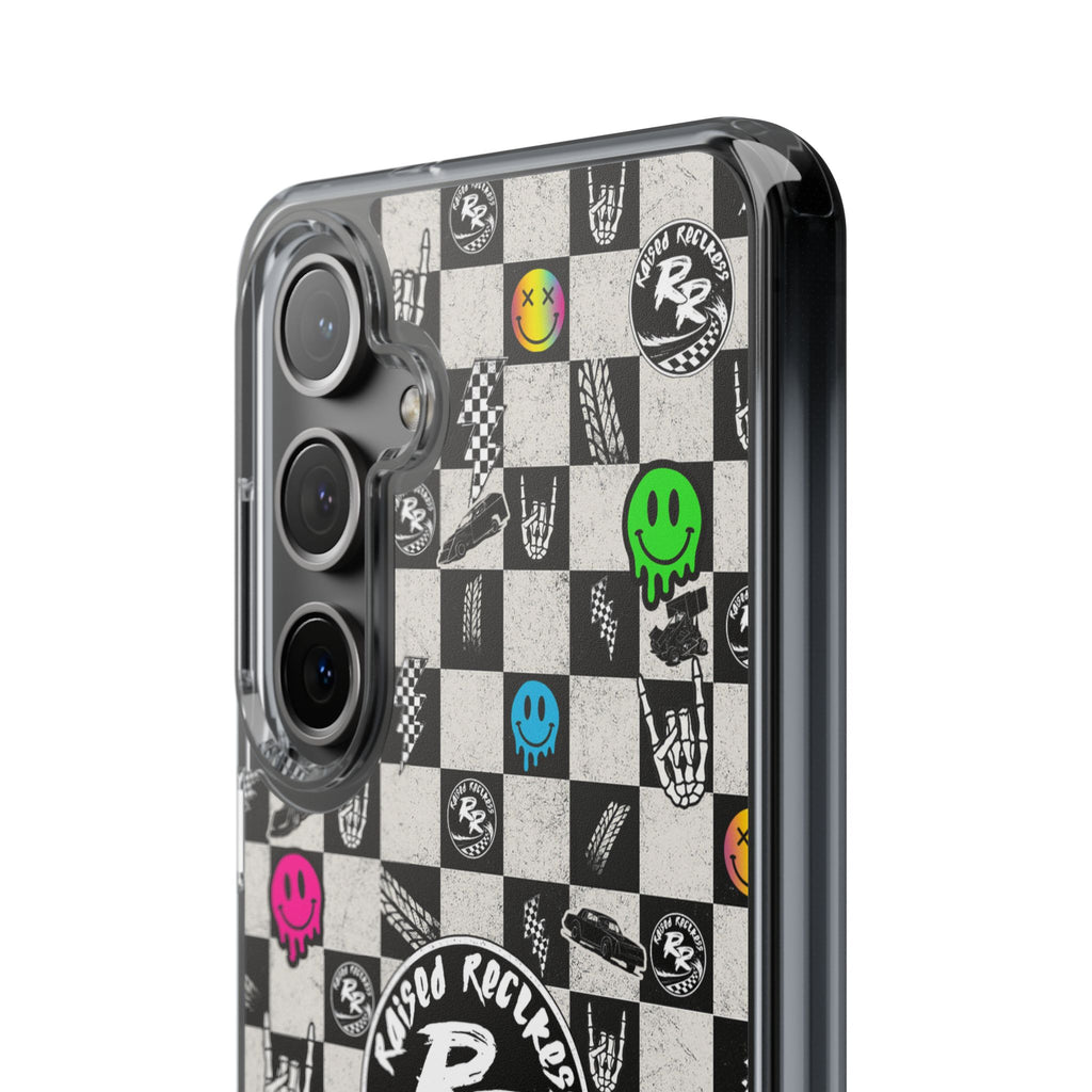 Raised Reckless Checkered Print Phone Case