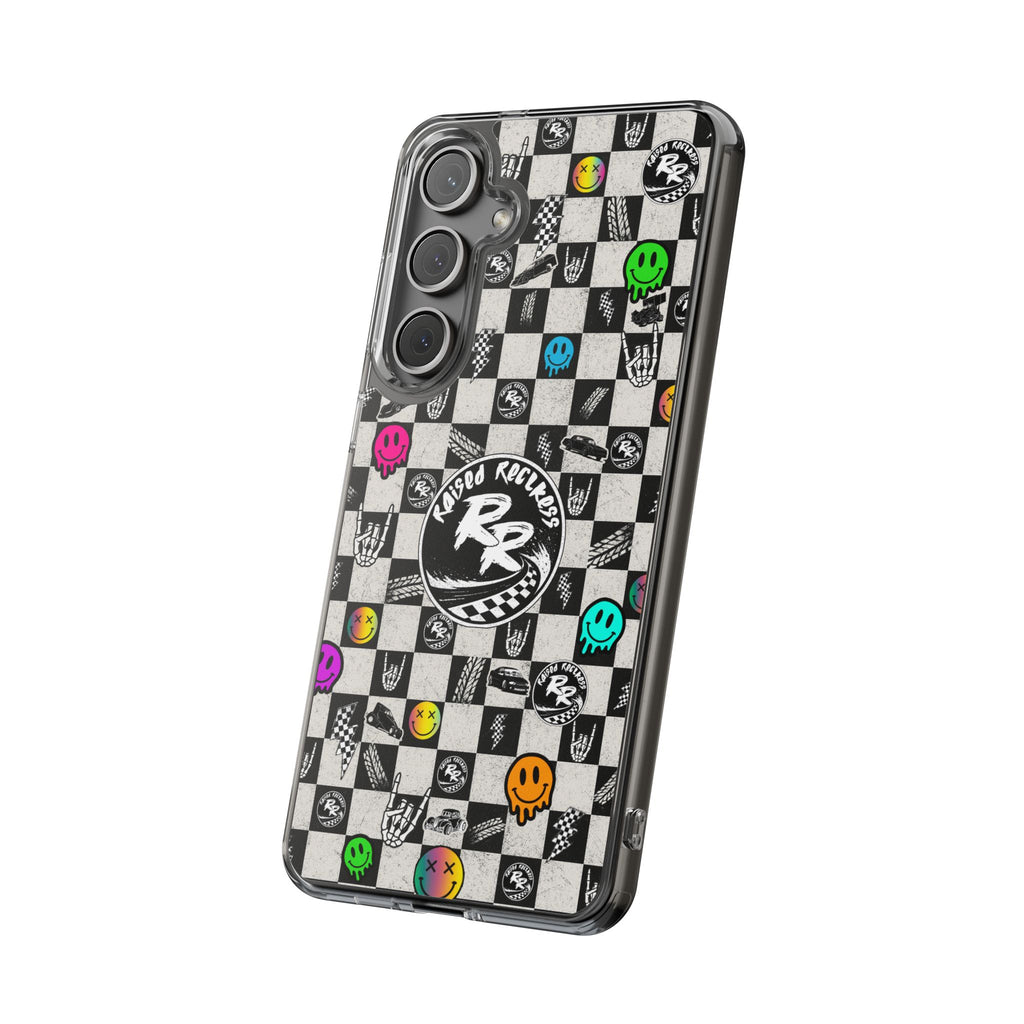 Raised Reckless Checkered Print Phone Case