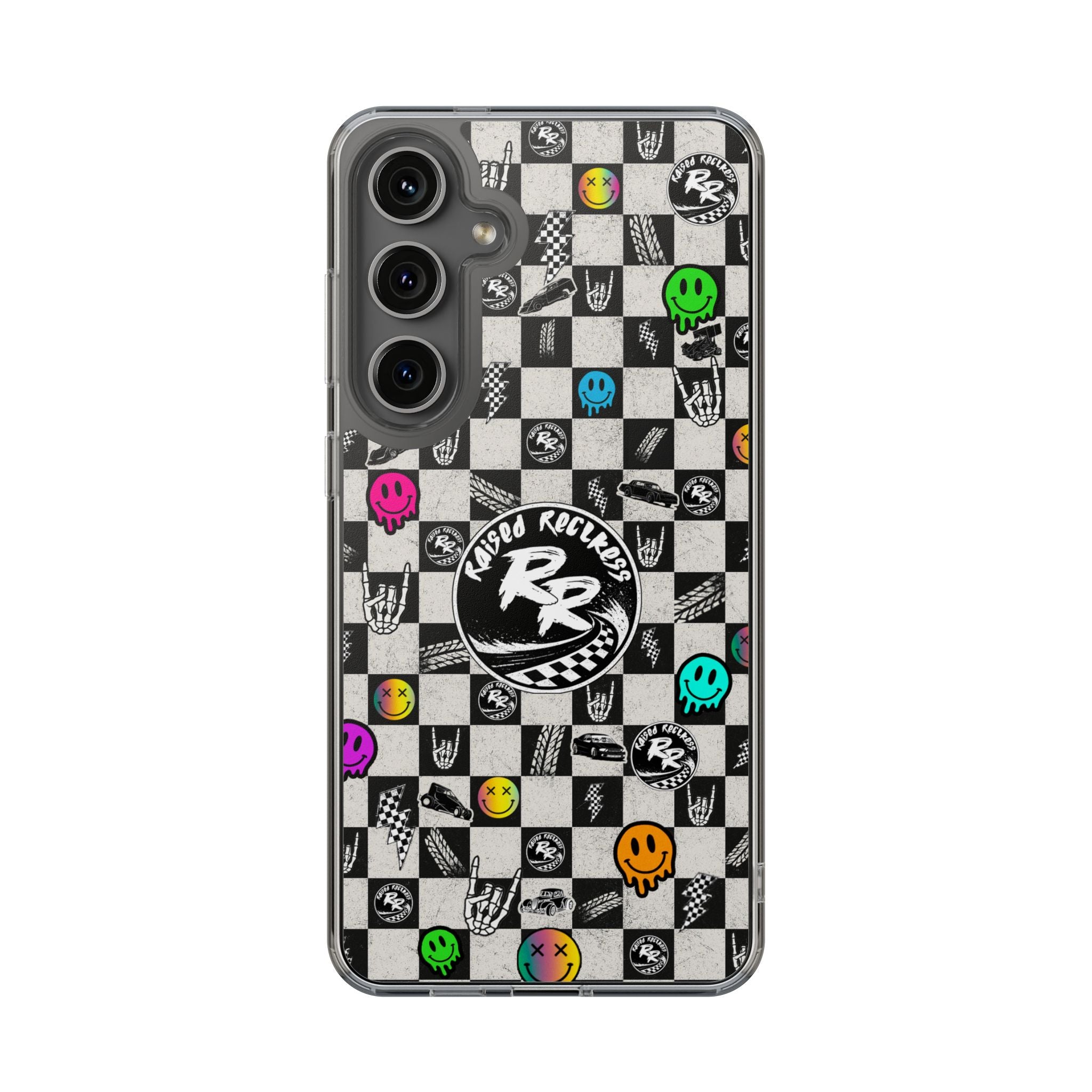 Raised Reckless Checkered Print Phone Case