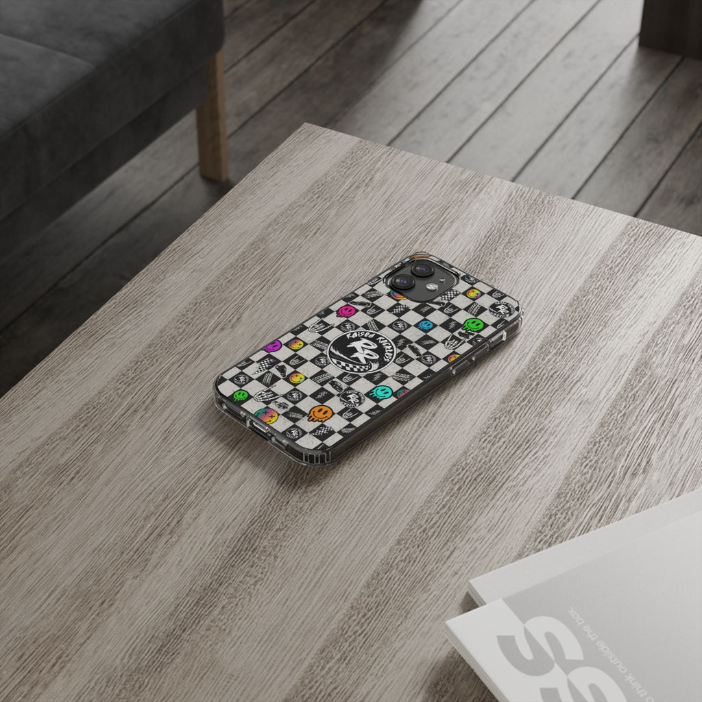Raised Reckless Checkered Print Phone Case